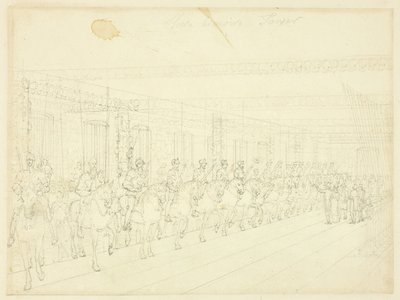Study for Horse Armory Tower, from Microcosm of London by Augustus Charles Pugin