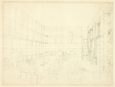 Study for Royal Institution, Albemarle Street, from Microcosm of London by Augustus Charles Pugin