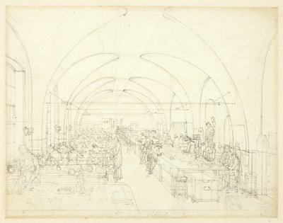 Study for Stamp Office (from Microcosm of London) by Augustus Charles Pugin