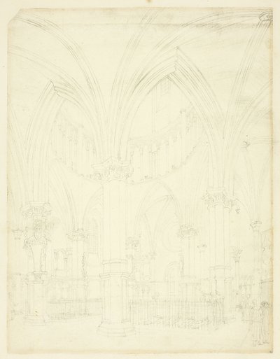 Study for Temple Church, from Microcosm of London by Augustus Charles Pugin