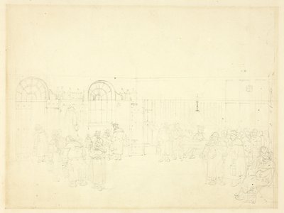 Study for Watch House, St. Mary Le Bone, from Microcosm of London by Augustus Charles Pugin