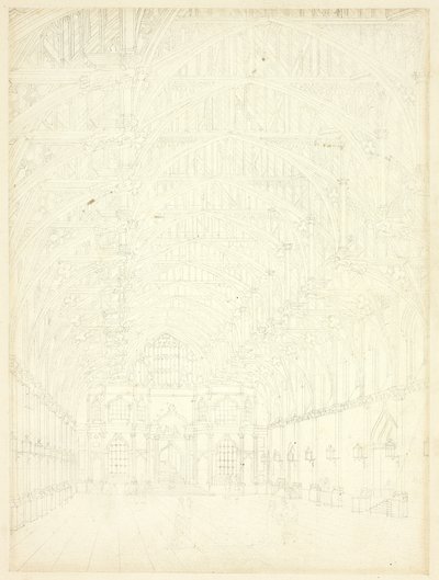 Study for Westminster Hall, from Microcosm of London by Augustus Charles Pugin