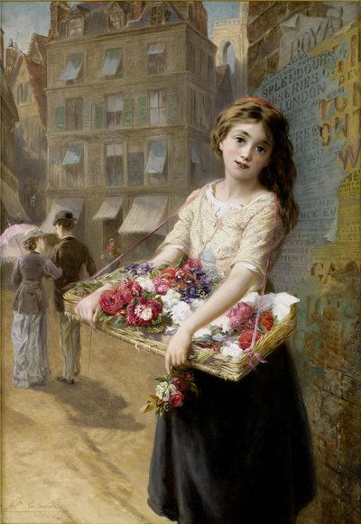 A Street Flower Seller by Augustus Edwin Mulready