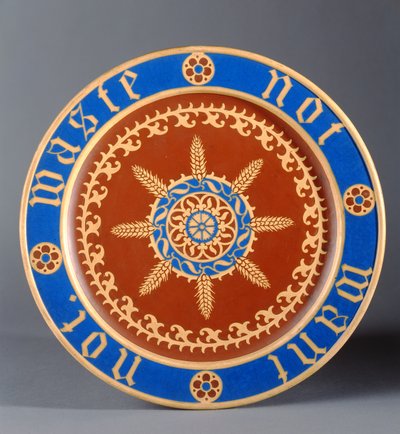 Bread plate, manufactured by Minton and Company by Augustus Welby Northmore Pugin