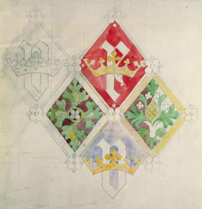 Stained Glass Window Design for the Houses of Parliament by Augustus Welby Northmore Pugin