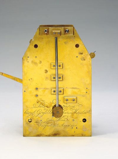 Month-Going Bodenstanduhr with Equation of Time and Full Calendar by Austrian School
