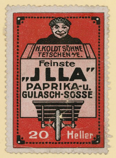 Advertisement for Jlla paprika and goulash sauce by Austrian School