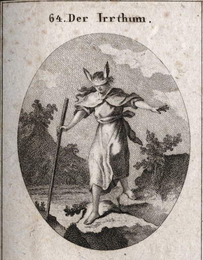 Allegory of Error in a Staggering Attitude with a Blindfold and Donkey Ears to Mark that Blindness and Ignorance are the Sources of Error. She