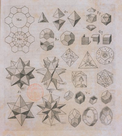 Geometric shapes, from Harmonices Mundi by Johannes Kepler (1571-1630) published in Linz, 1619 by Austrian School