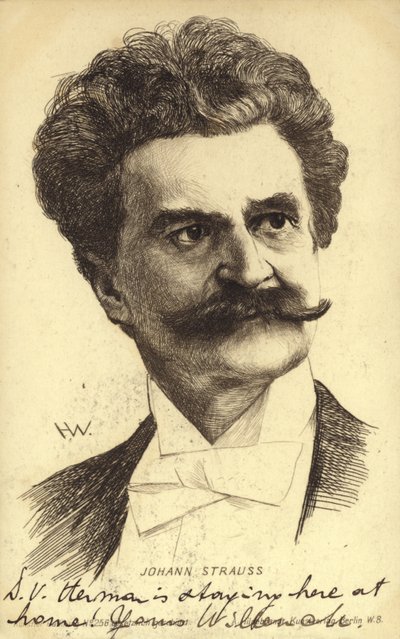 Portrait of Johann Strauss II by Austrian School