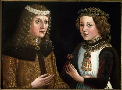 Portrait of Ladislaus Posthumous, King of Bohemia, Hungary and Croatia, with his fiancée Magdalena of Valois by Austrian School
