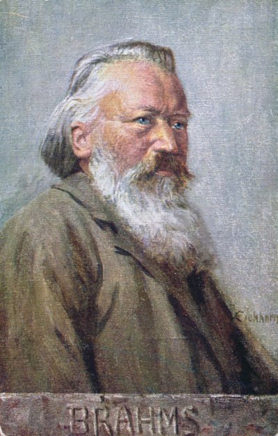 Postcard Depicting Johannes Brahms by Austrian School