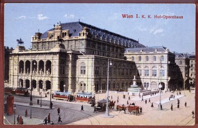 Postcard depicting the Vienna State Opera House, c.1900 by Austrian School