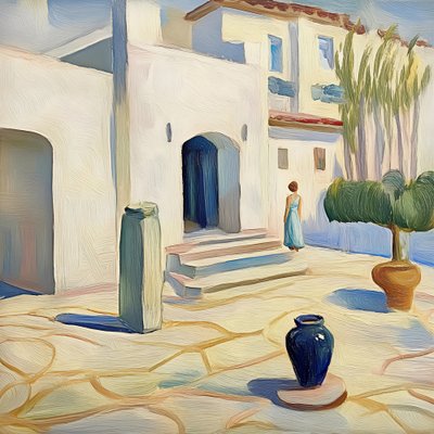 Elegant Woman Courtyard by Avanesova Elena