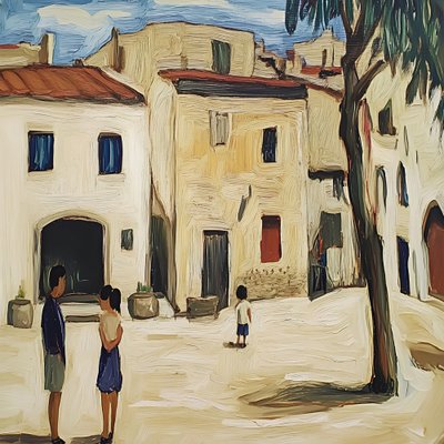 Mediterranean Village Life by Avanesova Elena