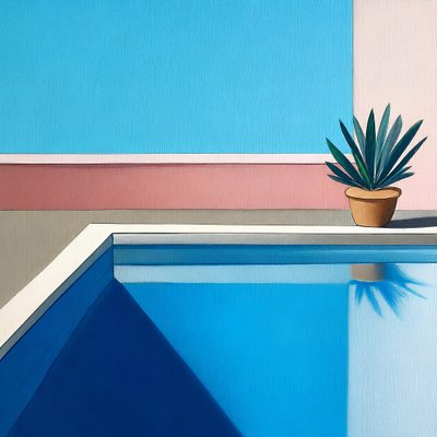 Tranquil Poolside Blues by Avanesova Elena