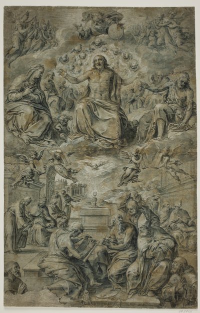 Dispute of the Holy Sacrament with the Trinity Hovering in the Sky by Avanzino Nucci