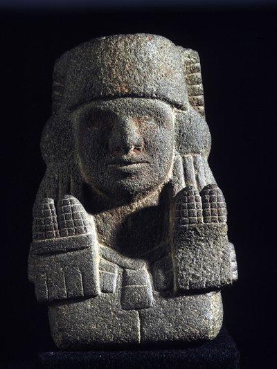 Aztec Art: Representation of Chicomecoatl (Called Xilonen), Goddess of the Maize and Fertility. National Museum of Anthropology, Mexico by Aztec Aztec