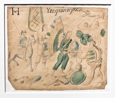Codex Lienzo de Tlaxcala / Combat between warriors by Aztec Aztec