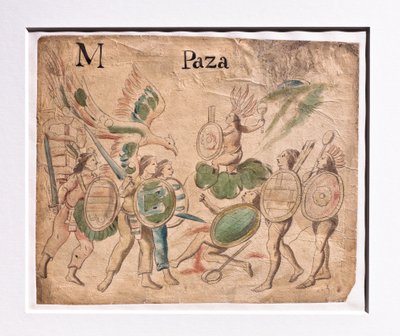 Codex Lienzo de Tlaxcala / Combat between warriors by Aztec Aztec