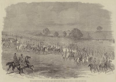 The Volunteer Review, Her Majesty and Staff Passing Along the Lines by B. Clayton