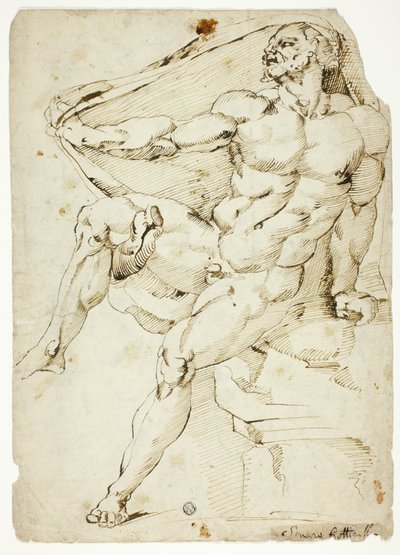 Academic Male Nude Representing Hercules with Nessus