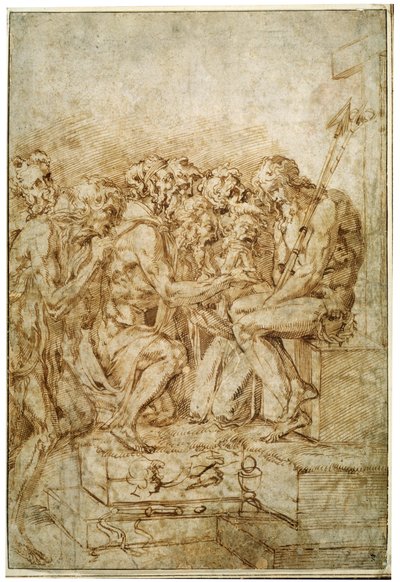 Christ with Symbols of Passions attended by seven Figures by Baccio Bandinelli