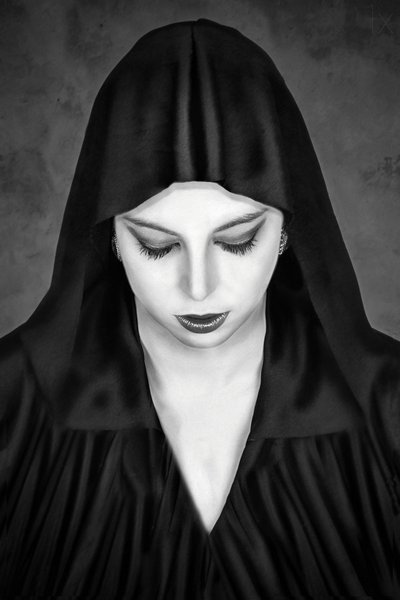 Mysterious Hooded Woman by Baden Bowen