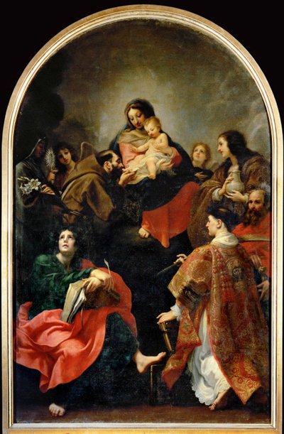 Madonna enthroned, with saints by Baldassare Franceschini