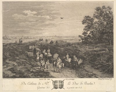 Flanders Road Route de Flandre after a painting in the collection of the Duc de Praslin by Balthasar Anton Dunker