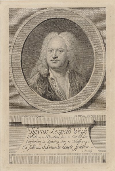 Portrait of Sylvius Leopold Weiss by Balthasar Denner