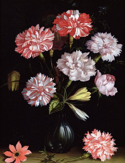 Floral Study: Carnations in a Vase by Balthasar van der Ast