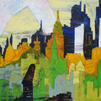 Abstract Cityscape Layers by Barbara Piatti