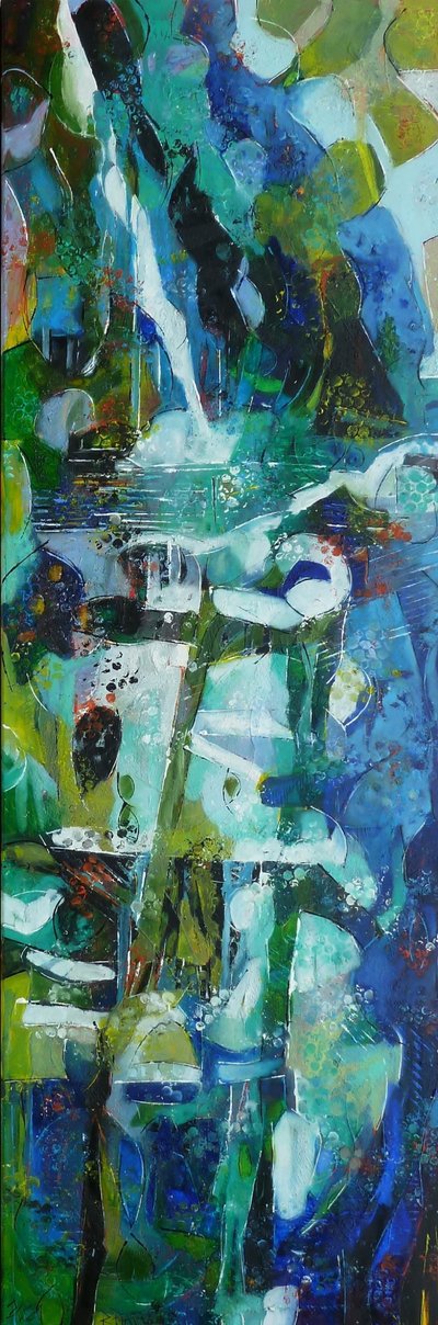 Dynamic Blue Green Flow by Barbara Piatti