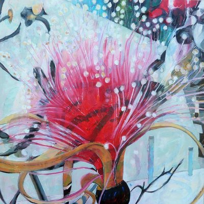 Vibrant Abstract Bloom by Barbara Piatti