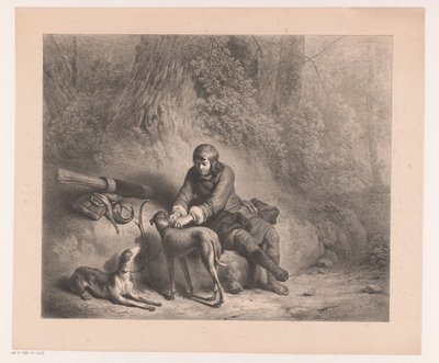 Hunter Preparing for the Hunt by Barend Cornelis Koekkoek