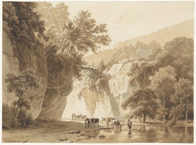Rocky Landscape with Drinking Cows by Barend Cornelis Koekkoek