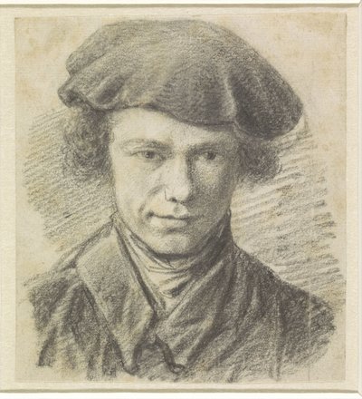 Self-Portrait with Beret by Barend Cornelis Koekkoek