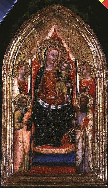 Madonna and Child Enthroned with St. Bartholomew and Other Saints by Bargello Master