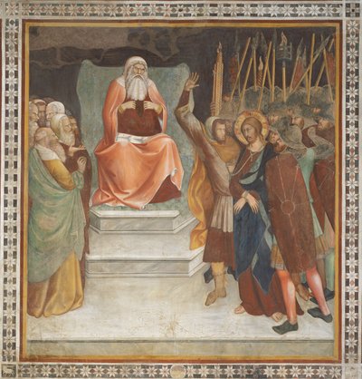 Scene from the New Testament: Jesus before Caiaphas by Barna da Siena