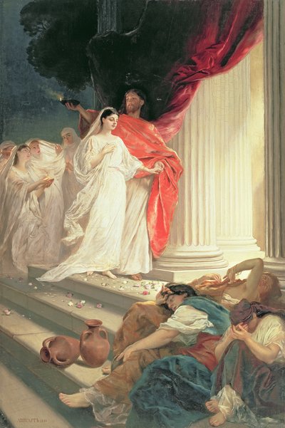 Parable of the Wise and Foolish Virgins by Baron Ernest Friedrich von Liphart