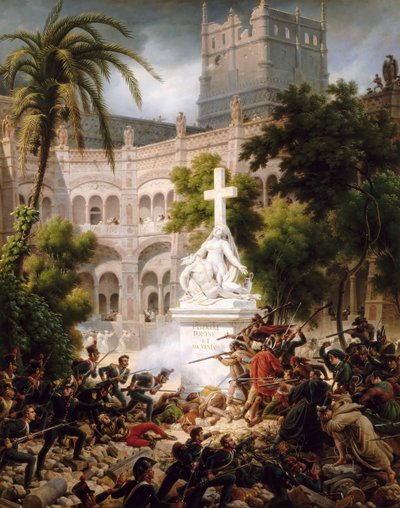 Assault of the Monastery of Santa Engracia, February 8, 1809 by Baron Lejeune Louis François