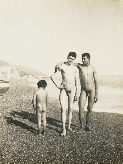 Two Youths and Boy on Beach by Baron Wilhelm von Gloeden