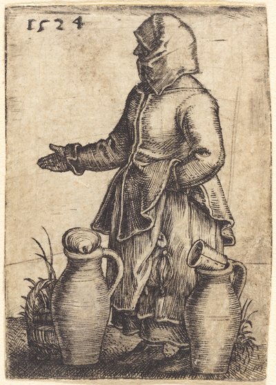 Peasant Woman with Two Jugs by Barthel Beham