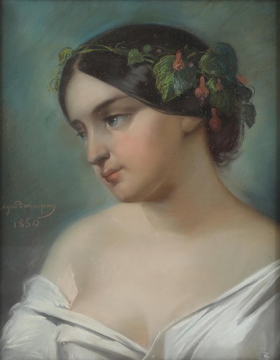 Portrait of a Girl 1850 by Barthelemy Eugene Demarquay