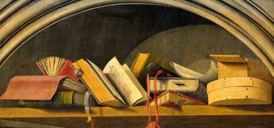 Still Life with Books in a Niche by Barthelemy d