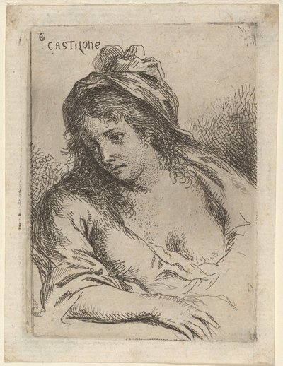 Half-Length Figure of a Woman Looking Sideward by Bartholomäus Ignaz Weiss