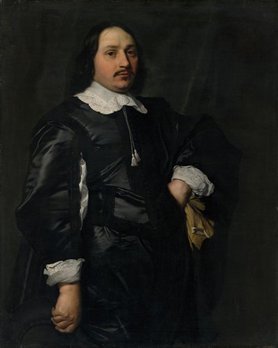 Portrait of a Gentleman in a Black Satin Doublet by Bartholomeus van der Helst