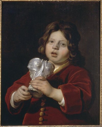 Portrait of a Boy Holding a Silver Drinking Cup by Bartholomeus van der Helst