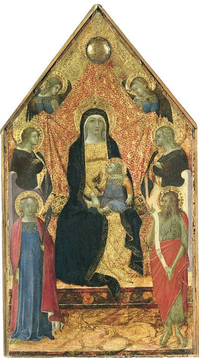 The Virgin and Child Enthroned Between Four Angels and Saints by Bartolomeo Bulgarini